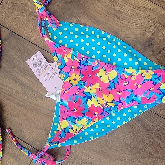 Wild Fable Reversible Slider Top Floral Bikini Set, Size Med - Picture 2 of 10